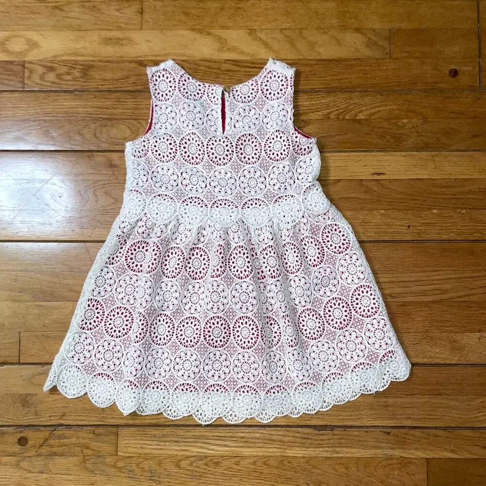 Genuine Kids by OshKosh Lace Eyelet Embroidered Christmas Holiday Dress - Sz 5T